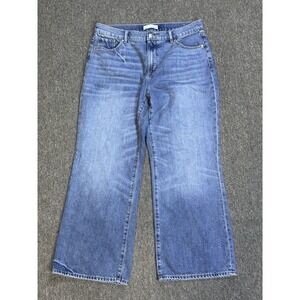 Loft The Mid Rise Wide Leg Jeans Women's Size 30/10 Petite Boho Bohemian